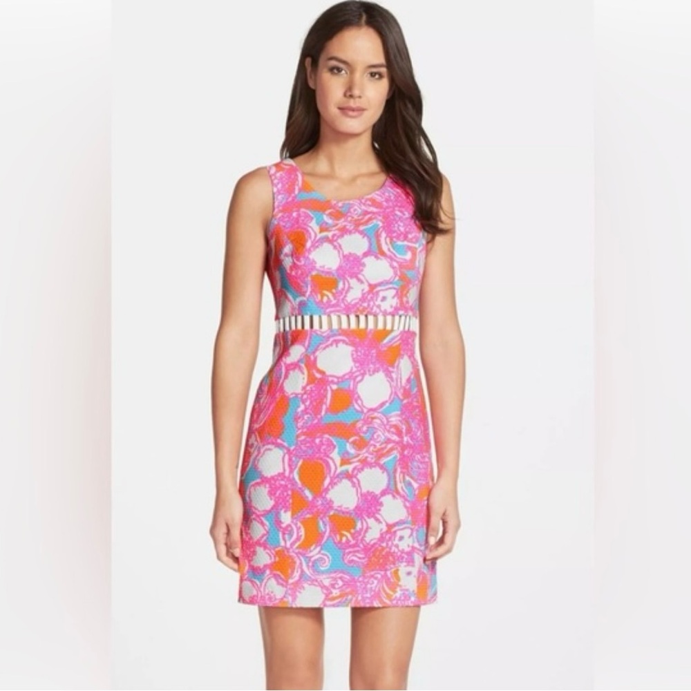Lilly Pulitzer Pink Floral Print Mini Shift Dress